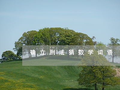 确立刑法猜数学词语 确立刑法猜数学词语