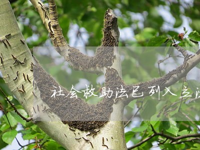 社会救助法已列入立法规划 社会救助法已列入立法规划