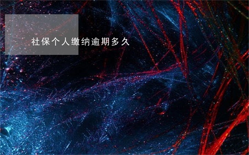 社保个人缴纳逾期多久 社保个人缴纳逾期多久