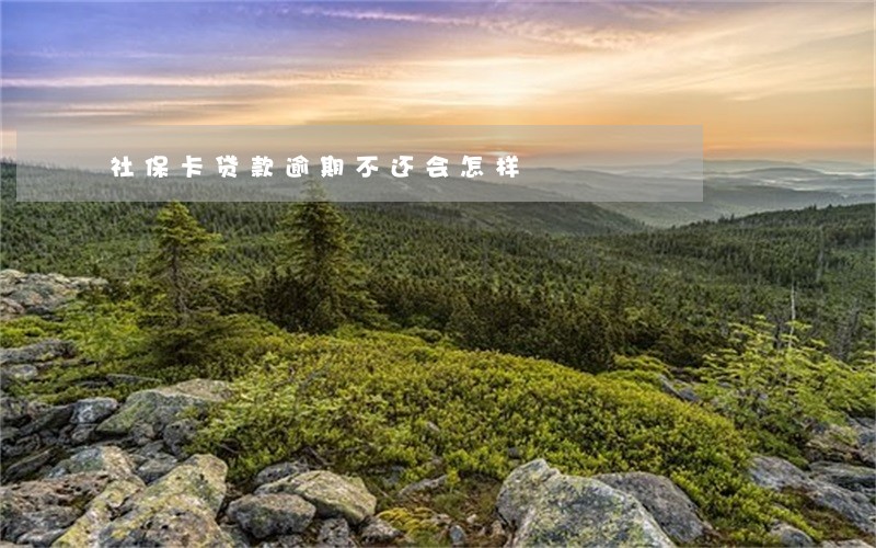 社保卡贷款逾期不还会怎样 社保卡贷款逾期不还会怎样