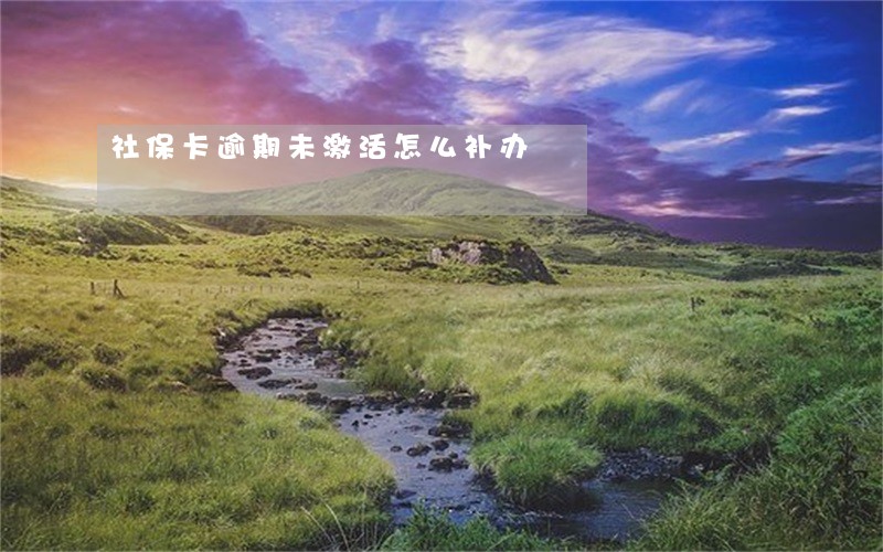 社保卡逾期未激活怎么补办 社保卡逾期未激活怎么补办