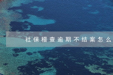 社保稽查逾期不结案怎么办 社保稽查逾期不结案怎么办