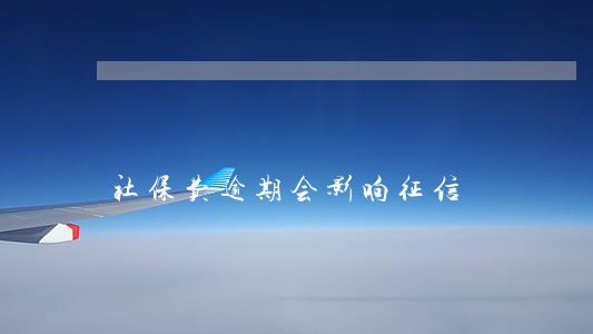 社保费逾期会影响征信 社保费逾期会影响征信