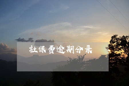 社保费逾期分录 社保费逾期分录