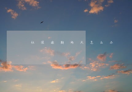 社保逾期两天怎么办 社保逾期两天怎么办