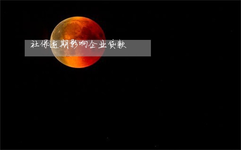 社保逾期影响企业贷款