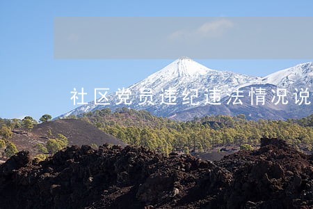 社区党员违纪违法情况说明 社区党员违纪违法情况说明