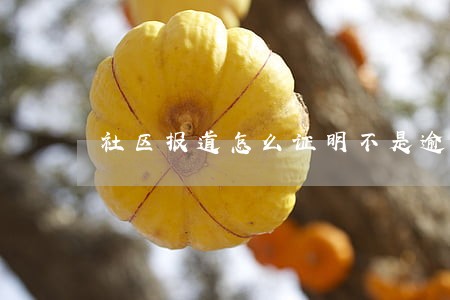 社区报道怎么证明不是逾期 社区报道怎么证明不是逾期