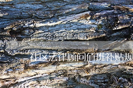 社区法律顾问值班补贴规定