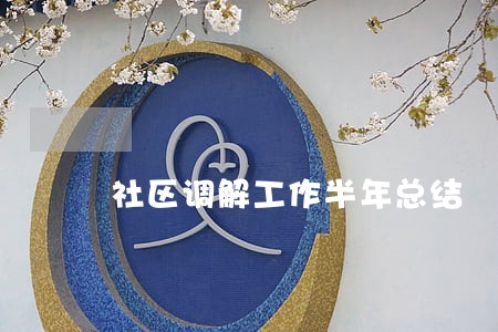 社区调解工作半年总结 社区调解工作半年总结