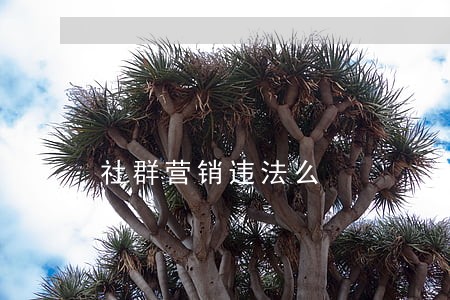 社群营销违法么