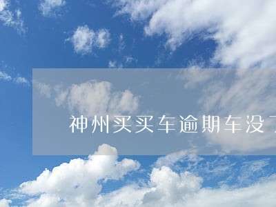 神州买买车逾期车没了 神州买买车逾期车没了