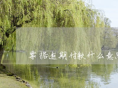 票据逾期付款什么意思 票据逾期付款什么意思