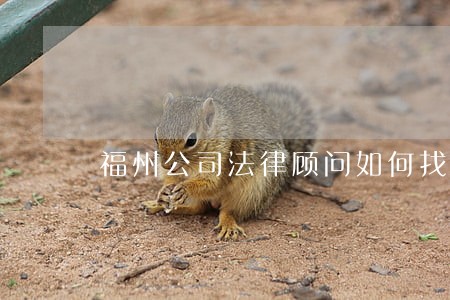 福州公司法律顾问如何找 福州公司法律顾问如何找