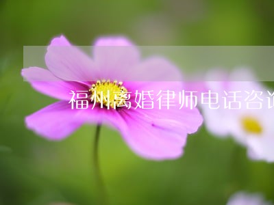 福州离婚律师电话咨询 福州离婚律师电话咨询