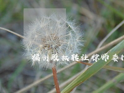 福州股权转让律师委托咨询 福州股权转让律师委托咨询