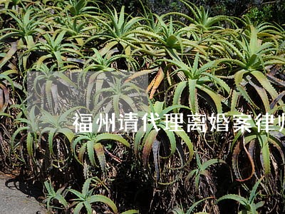 福州请代理离婚案律师 福州请代理离婚案律师