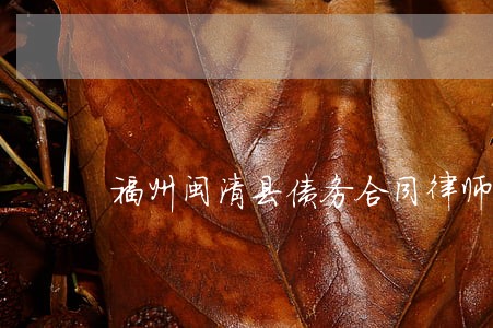 福州闽清县债务合同律师电话 福州闽清县债务合同律师电话