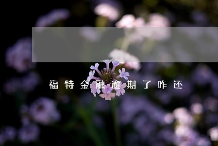 福特金融逾期了咋还 福特金融逾期了咋还