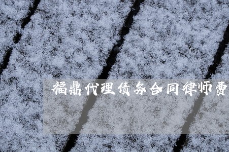 福鼎代理债务合同律师费用多少 福鼎代理债务合同律师费用多少
