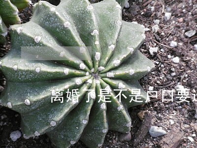 离婚了是不是户口要迁走