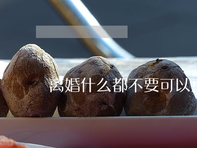 离婚什么都不要可以直接离吗 离婚什么都不要可以直接离吗