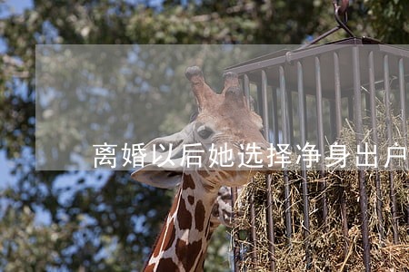 离婚以后她选择净身出户为什么 离婚以后她选择净身出户为什么