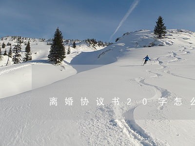 离婚协议书20字怎么写 离婚协议书20字怎么写