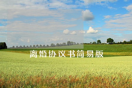离婚协议书简易版 离婚协议书简易版