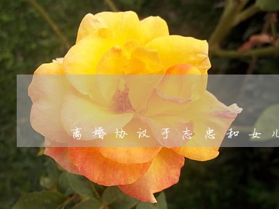 离婚协议于志忠和女儿