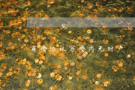 离婚协议写婚内无财产