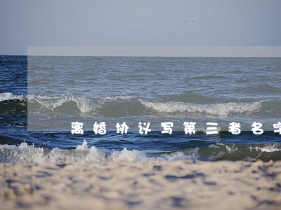 离婚协议写第三者名字 离婚协议写第三者名字