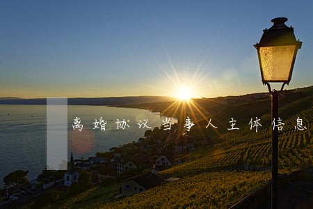 离婚协议当事人主体信息 离婚协议当事人主体信息