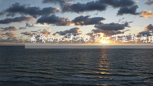 离婚协议律师收费标准盈科胡瑾 离婚协议律师收费标准盈科胡瑾