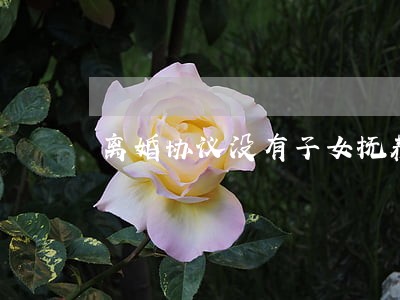 离婚协议没有子女抚养 离婚协议没有子女抚养