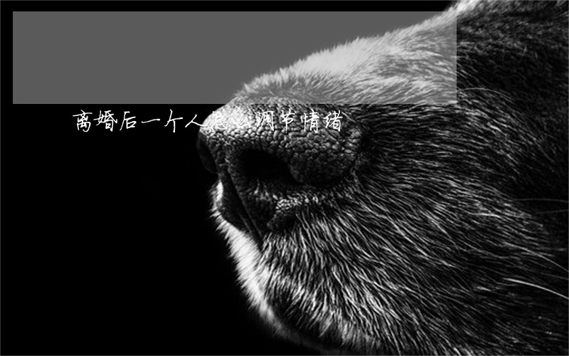 离婚后一个人怎么调节情绪