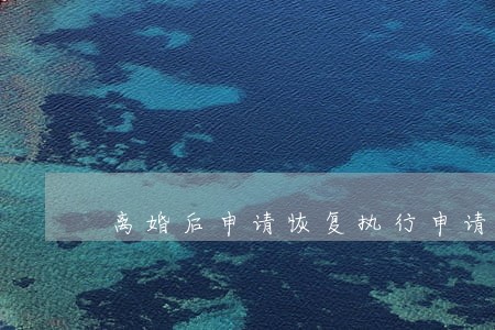 离婚后申请恢复执行申请书模板 离婚后申请恢复执行申请书模板