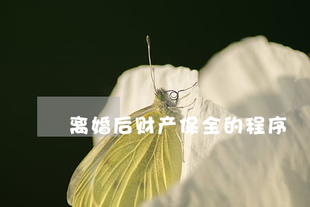 离婚后财产保全的程序 离婚后财产保全的程序