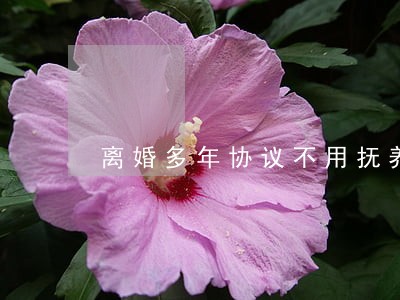 离婚多年协议不用抚养费 离婚多年协议不用抚养费