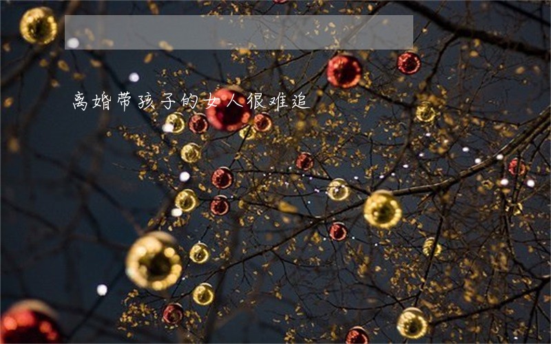 离婚带孩子的女人很难追 离婚带孩子的女人很难追