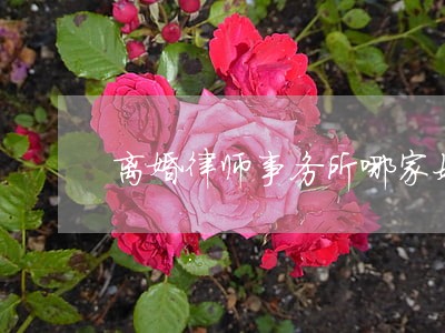 离婚律师事务所哪家好些 离婚律师事务所哪家好些