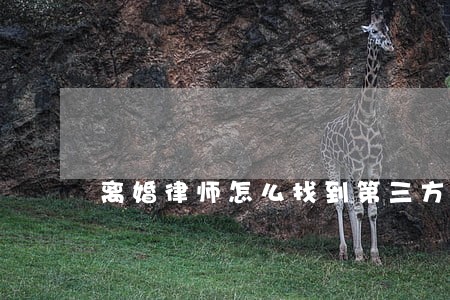 离婚律师怎么找到第三方 离婚律师怎么找到第三方
