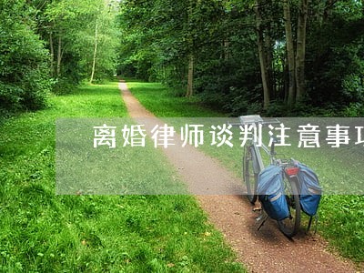 离婚律师谈判注意事项