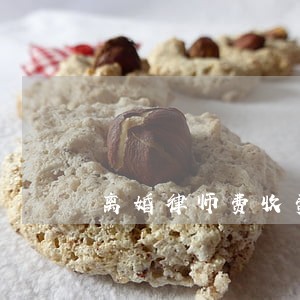 离婚律师费收费标准多少