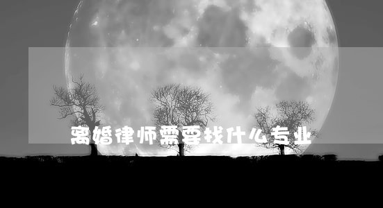 离婚律师需要找什么专业