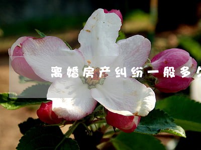 离婚房产纠纷一般多久可以判