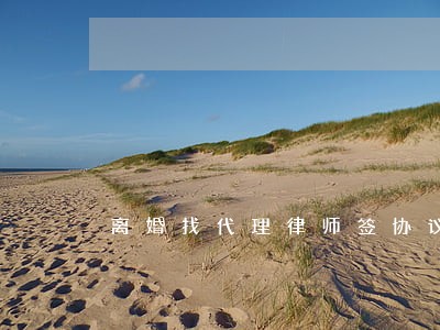 离婚找代理律师签协议 离婚找代理律师签协议