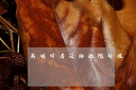离婚时房没给法院处理 离婚时房没给法院处理