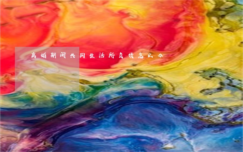 离婚期间共同生活所负债怎么办 离婚期间共同生活所负债怎么办