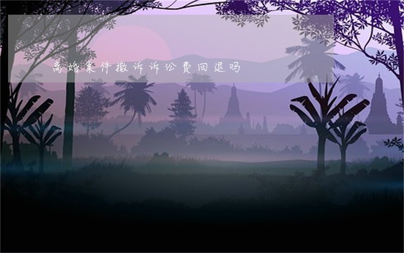 离婚案件撤诉诉讼费回退吗